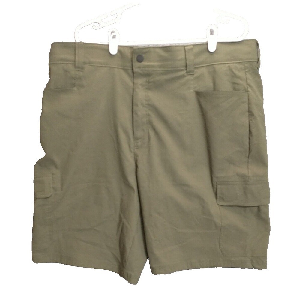 Orvis Mens Khaki Green Stretch Cargo Shorts Size 40 Lightweight Hiking Outdoor